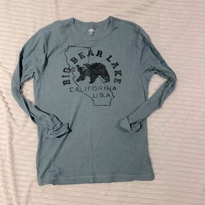 waffle knit graphic long sleeve